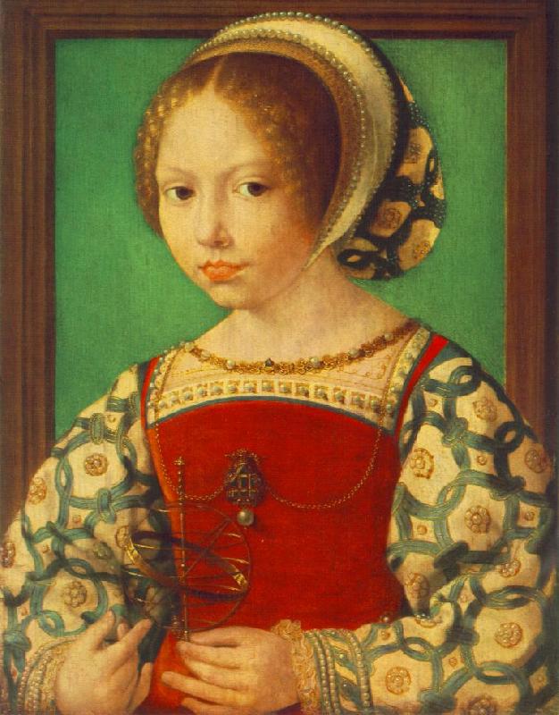 GOSSAERT, Jan (Mabuse) Young Girl with Astronomic Instrument f